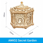 Robotime Rokr DIY Mehaaniline Muusikakarbi Komplekt 3D Puidust Puslekarp T&auml;iskasvanutele Ise kokkupandav Ehitusprojekt - Salajane Aed