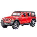 1/32 Jeep Wrangler Rubicon S&otilde;idukimudel Auto M&auml;nguasi K&otilde;rge Simulatsioon Heli ja Valgusega Maastikuauto Sulamist Koguja M&auml;nguauto Lastele punane