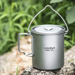 Lixada 750ml 900ml 1100ml &Uuml;limalt kerge titaanist pott veetass kaanega ja kokkupandava k&auml;epidemega v&auml;litingimustes telkimiseks toiduvalmistamiseks 750ml