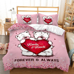 3D Romantiline Love voodipesukomplekt Love HD digitaalprintimine tekikott ja padjap&uuml;&uuml;r 2/3 t&auml;issuuruses romantiline kodukaunistus s&otilde;brap&auml;evaks Baby 100x135cm