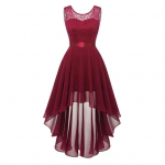 Pidulik kleit, pitsist p&auml;&auml;sukeste suvine heegeldatud suur &auml;&auml;risega maksikleit pulmadeks M veinipunane v&auml;rv