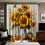 2 tk HD t&auml;nup&uuml;ha vaas p&auml;evalille k&otilde;rvitsa kardin kollane lips digitaaltr&uuml;kiga kardin kodukujundus stiil kaunistage elutuba W52H63inchW132H160cm