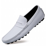Itaalia Ehtne Nahk valged Mokassiinid Meeste Luksus Disainer Kingad Mood Ehtne Nahk Slip-On Mugavus S&otilde;idukingad Mokassiinid 36 valge