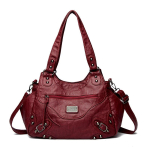 Retro-stiilis &otilde;lakott neetidega detailidega, Kvaliteetne crossbody kott, Suure mahutavusega, &Uuml;hev&auml;rviline k&auml;ekott naistele. 35*12*28cm hall v&auml;rv