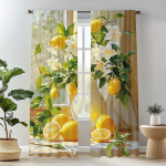 2 tk Vintaažsidruni ja valge lilleprindiga kardinad Pol&uuml;esterkangas Masinpestav, Sobib magamistoa elutoa kaunistamiseks 53x116cm &2pc