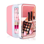 8L Suure mahutavusega Peegliga Auto Kodumajapidamise Mini K&uuml;lmik Ilumask Nahahooldus Kosmeetika Mini K&uuml;lmik Kosmeetiline K&uuml;lmik Pink 19.5&times;26&times;28CM pink
