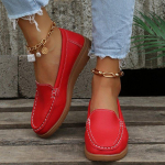 Naiste korterid Kevadkingad Kontsad Ehtne Nahk Chaussures Femme Vabaaja Mokassiinid Balletikorterid naiste tossud 35 punane