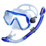 Unisex T&auml;iskasvanute Suure Raamiga Silikoonist Sukeldumismask ja Snorgli Komplekt Adult One Size selge sinine v&auml;rv