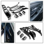 Car Accessories Carbon Fiber Inner Door Handle Panel Pull Trim Cover For BMW 5 serie F10 F11 520d 530d 535i LHD-Carbon-1PCS