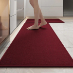 Linane K&ouml;&ouml;gimatt Imab Vett ja &Otilde;li Libisemisvastane ja Kulumiskindel Pikk P&otilde;randamatt Ei Vaja Pesta P&uuml;hitav Vaip Plekikindel 45x70cm (1pcs) punane