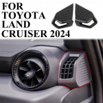 Carbon style center console sides air vent cover trim for Toyota Land Cruiser