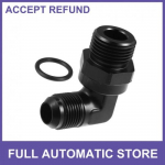 Single 90 Degree 10AN Flare to 12AN ORB Port Fuel Pump Rail Adapter Universal