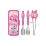 Printsess P&uuml;&uuml;a! Teenieping lusika, kahvli ja s&ouml;&ouml;gipulkade komplekt (Heartsping, Claireping, Boniping, Graceping, Silkping) (24 Valikud) #Silent set (Silkping) pink