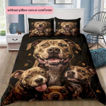 Mustad armsad koerad 3D-prinditud voodipesukomplekt Hubane tekikott King Queen Twin Suurus S&uuml;nnip&auml;evakingitus T&uuml;druk Poiss Laps T&auml;iskasvanu Magamistoa kaunistus EU Single 135x200cm