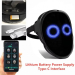 LED-mask Bluetooth-rakenduse juhtimisega Programmeeritav n&auml;gu muutev valgustatud Halloweeni LED-mask must