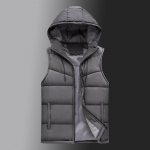 Meeste vest Meeste talvine soe kapuutsiga vest Meeste paks puuvillane vest Varrukateta vestjakk Mehed 6XL hall