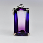 Looduslik Baguette 925 Sterlingh&otilde;be Ripats SERTIFITSEERITUD 29,5 ct Lilla Tansaniit my.pd-8-k 20.3 mm approx. lilla