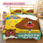 Hey Duggee Muster Voodipesu Tekikomplekt Kodukaunistus Kingitus (1 * tekikott + 2 * padjap&uuml;&uuml;ri ilma s&uuml;damikuta) 135x200cm