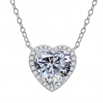 Mode-Herz-Anh&auml;nger Halskette mit funkelnden Steinen f&uuml;r Damen Schmuck Geschenk