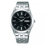 Seiko meeste p&auml;ikeseenergial t&ouml;&ouml;tav p&auml;evakell, 38 mm, must sihverplaat, h&otilde;bedane roostevabast terasest k&auml;ev&otilde;ru, SBPX083 [Parallel Import]