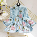 Naiste Hiina Vintage Bluus 4XL L&otilde;tv Naiste Hanfu Topid Tang Kost&uuml;&uuml;mi S&auml;rk Rahvuslik Stiil Traditsiooniline Elegantne Tikand M sinine