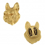 French Bulldog, Frenchie II - gold-plated pin brooch, elegant dog ornament, unique pin by Art-Dog brand