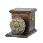 Chow Chow - urn for dog ashes with a statuette, elegant urn for a dog, unique urn with a bust of a dog by Art-Dog brand pruun