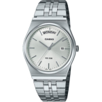 CASIO kvartsliikumisega roostevabast terasest rihmaga k&auml;ekell Unisex H&otilde;bedane sihverplaat MTP-B146D-7AV Silver Dial
