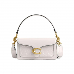 Coach Tabby 20 Reljeefne Klassikaline Monogramm Klapp Logo Lukk Riistvara Lakknahast K&auml;ekott V&auml;ike Naiste k&auml;ekott Valge CM556-B4HA Gift Box Set (Basic Set+Yellow Box)