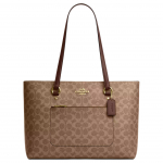 Coach Gallery 34 Tr&uuml;kitud logoga kaetud l&otilde;uendist kandekott Unisex kandekotid Pruun CAZ00-IMXHE Basic Set (Bag+Dust Bag)