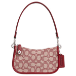 Coach Swinger 20 Logotr&uuml;kiga Jacquard K&auml;ekott V&auml;ike Naiste k&auml;ekotid Ruby Ivory CZ923-LHXJA Basic Set (Bag+Dust Bag)