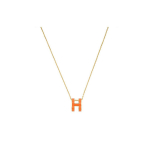 Hermes Pop H Seeria Ripats Erksav&auml;rviline Oranž Kaelakee Naiste kaelakee Kuldne H147991F-02 Basic Packaging-Box+Dust Bag or Padding Board