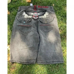 GLYDE Street Jeans Uus Mood &Uuml;le suuruse Tikand L&otilde;tv Teksad L&uuml;hikesed P&uuml;ksid Meeste Y2K Harajuku Retro Populaarsed Vabaaja K&otilde;rge V&ouml;&ouml;koht L&uuml;hikesed P&uuml;ksid S