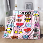 2026 Uus Multifilm Anime Kollektsioon BT21 Armas Tekk &Uuml;lipehme Laste Visketekk T&auml;iuslik Reisimiseks Diivanitele Piknikuks 75x100cm gray