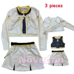 Kuldne Kpop Deemonik&uuml;tid Rumi Mira Zoey Cosplay Kost&uuml;&uuml;m Laste T&uuml;drukute S&uuml;nnip&auml;evapidu Halloween Lavaesinemise R&otilde;ivad Kids 100cm&Demon Hunters KPOP white