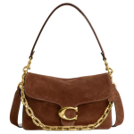 Coach Chain Tabby 26 Logo Keti Kaunistus Suede Nahast Risti Keha &Otilde;la Kott Keskmine Naiste Kotid Messing Soe-Pruun CCK51-B4WBR Gift Box Set (Basic Set+Yellow Box) brown