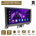 Android Car-Play Autoraadio Mercedes Benz Sprinterile Volkswagen Crafterile 2006-2016 Multimeediapleieri Pea&uuml;ksus Stereo GPS-navigatsiooniga, 8 TUUMA, 2+32GB must