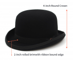 Meeste silinder M&uuml;ts Villane Bowler Hat Derby Hat S&uuml;gis Talv Vintage Briti stiil Jazzik&uuml;bar Presidendik&uuml;bar 11 cm k&otilde;rge mustkunstniku m&uuml;ts S 54-56