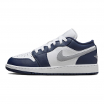Air Jordan 1 Low GS Midnight Navy Wolf Grey Laste tossud Valge 553560-141 36