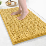 Olanly Chenille Vannitoamatt &Uuml;lipehme Kohev Vannimatt Libisemiskindel Vannitoa P&otilde;randamatt Veeimav Palus Mikrokiudmatid Du&scaron;&scaron; 40x60cm kollane
