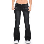 Naiste Klassikalised Bootcut Jeans K&otilde;rge V&ouml;&ouml;koht Veniv Denim P&uuml;ksid Vabaaja ja Igap&auml;evaseks Kandmiseks L must