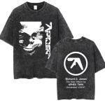 Aphex-Vintage Kahekordselt Pestaud T-s&auml;rk Meestele ja Naistele, Suur Suurus Vabaaja L&uuml;hikeste Varrukatega T-s&auml;rk, Kvaliteetne Puuvillane Retro T-s&auml;rk L gray
