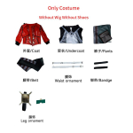 Arcane Vi Cosplay Kost&uuml;&uuml;m Parukas Juuksed Anime Jinxi &Otilde;e Cosplay R&otilde;ivad Vi Cosplay Kingad Saapad Nahkjakk XS（old） black