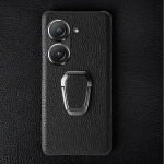 Asus Zenfone 10 korpus K&auml;sit&ouml;&ouml;na valmistatud ehtsast nahast korpused Asus Zenfone9 telefoni katte jaoks Kaitsev tagumine kest Jalatugi Hoidik For Asus Zenfone8 black