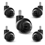 5-pakiline 2-tollised vaiksed kontoritooli rattad - Tugevad universaalsed rattad sujuvaks liikumiseks 2 INCH-M11x22mm hall