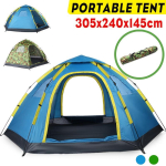 6-8 Inimese Pere Kiiresti &Uuml;lespandav Telkimistelk Veekindel Kuppel Matkamine Rand Teepee 305*240*145cm 2-doors Camouflage white