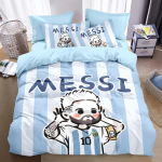 Argentiina Jalgpall Tekikottide Komplekt Jalgpallit&auml;ht Messi Voodipesu Komplektid Lastele T&auml;iskasvanute Magamistuba Tekikott Padjap&uuml;&uuml;r &Uuml;ksik Kahekordne 100x135cm-2pcs white
