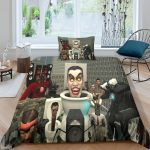 M&auml;ng Skibidi Tualett Tekikott Padjap&uuml;&uuml;r Voodipesu Komplekt T&auml;iskasvanud Poisid T&uuml;drukud Magamistoa Kaunistus Laste Kingitus &Uuml;he- ja Kahekohaline Suurus 100x135cm