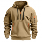 Kevadine ja s&uuml;gisene meeste kampsun, kapuuts, t&otilde;mblukk, mitme taskuga pullover, meeste sportlik vabaaja jope S khaki