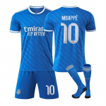 Real Madrid 25/26 teine v&otilde;&otilde;rsiljas&auml;rk #10 Mbapp&eacute; Sporditreeningu s&auml;rgikomplekt sokkidega 16 sinine